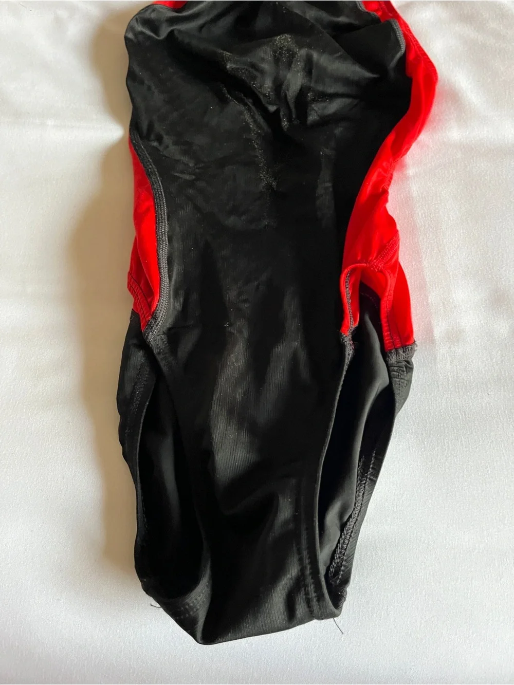 Speedo Fastskin FSII Competitive Swimsuit Red Black Size 30 One Piece Flyback